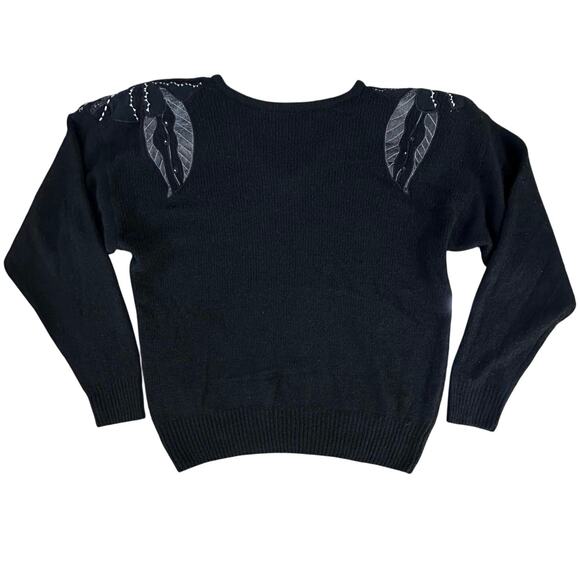 VTG 90's IB Diffusion Women's SZ S Embellished Sweater-Silk Angora Lambs Wool - Picture 6 of 16